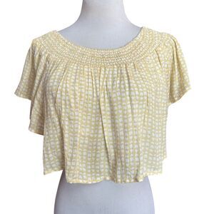 Kiwi & Punch Women's Off Shoulder Crop Top Yellow Size Medium NEW
